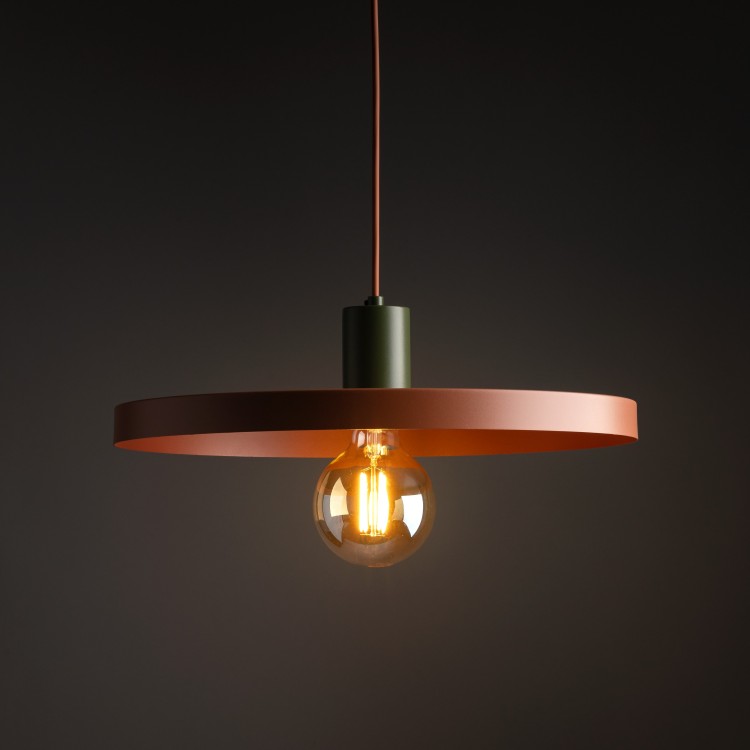 SILA GREEN BRICK 1XE27 Lampa wisząca 400 10750 TK Lighting Brąz Ceglasty