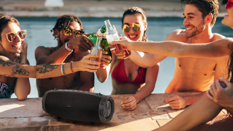 Głośnik Bluetooth USB AUX TWS microSD IPX7 EXPLORER+ KM0553 Kruger&Matz Przenośny bezprzewodowy wodoodporny czarny