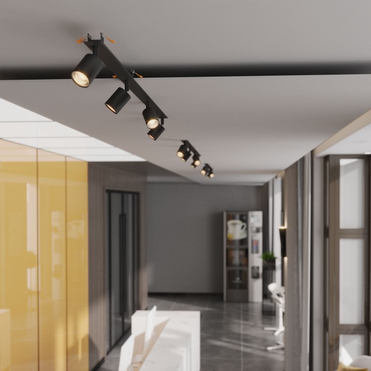 NEX BLACK 4XGU10 Lampa sufitowa podtynkowa 10801 TK Lighting Czarny Czarny