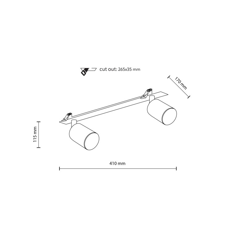 NEX WHITE 2XGU10 Lampa sufitowa podtynkowa 10803 TK Lighting Biały Biały
