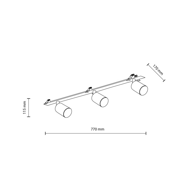 NEX WHITE 3XGU10 Lampa sufitowa podtynkowa 10804 TK Lighting Biały Biały