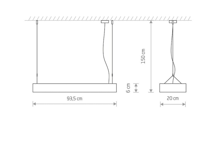 Lampa liniowa wisząca SOFT LED 90X20 GRAPHITE 7532 NOWODVORSKI Lighting 2xT8 90cm Loft nowoczesna sufitowa oświetleniowa zwis grafitowa grafitowy Inspiracje Premium