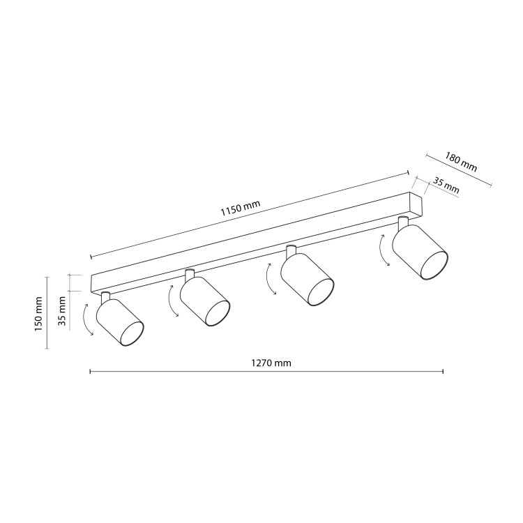 NEX WHITE 4XGU10 Lampa sufitowa 10789 TK Lighting Biały Biały