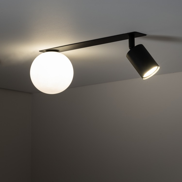 VOX 2 X GU10 / G9 Lampa sufitowa podtynkowa 10927 TK Lighting Czarny Biały