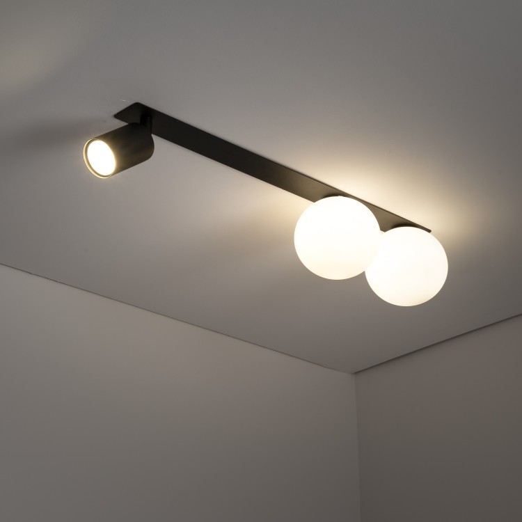 VOX 3 X GU10 / G9 Lampa sufitowa podtynkowa 10928 TK Lighting Czarny Biały