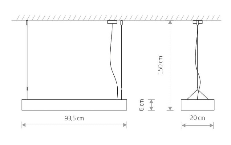 Lampa liniowa wisząca SOFT LED 90X20 WHITE 7545 NOWODVORSKI Lighting 2xT8 90cm Loft nowoczesna sufitowa oświetleniowa zwis biała biały Inspiracje Premium