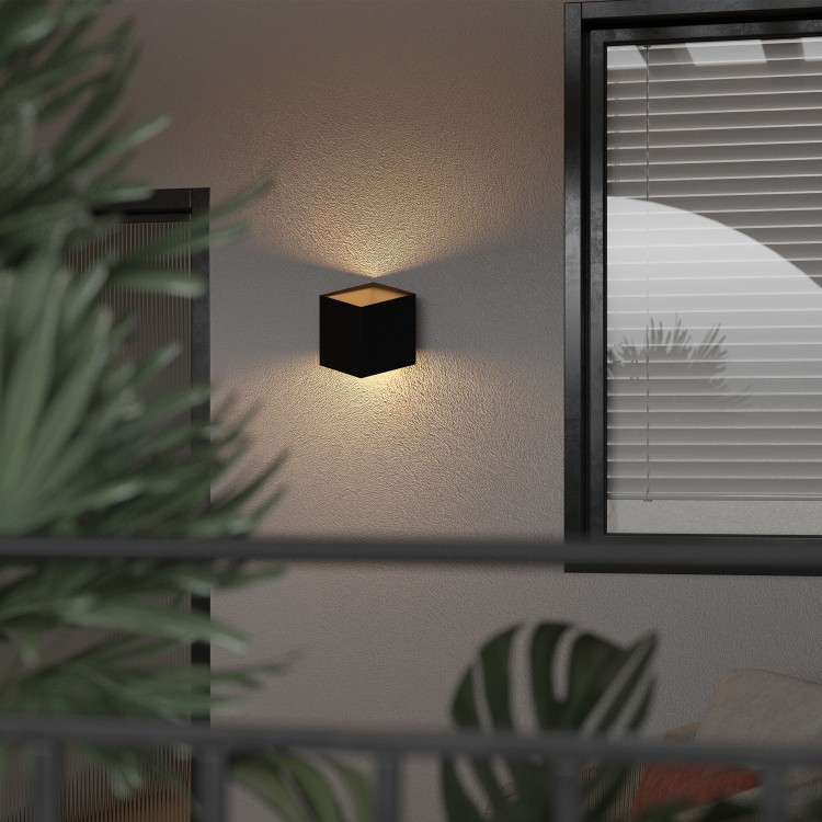 CUBE BLACK Kinkiet ogrodowy LED IP 54 18182 TK Lighting Czarny Transparentny elewacyjny