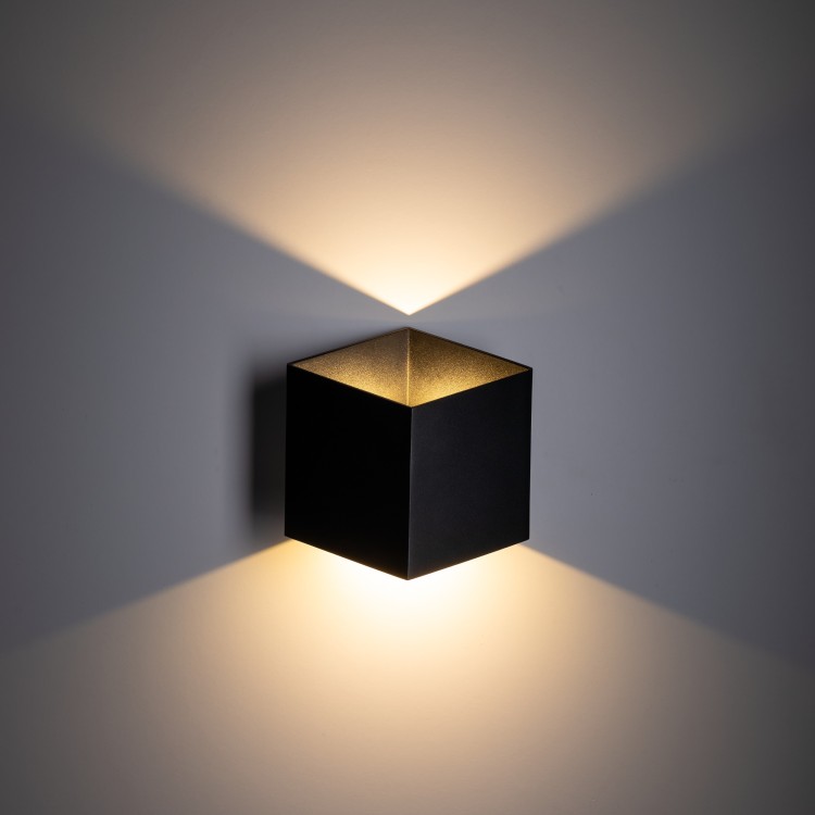 CUBE BLACK Kinkiet ogrodowy LED IP 54 18182 TK Lighting Czarny Transparentny elewacyjny