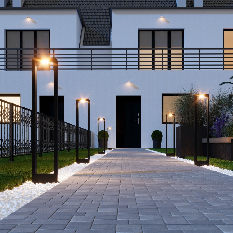 ARIUS L BLACK Lampa ogrodowa IP 54 19001 TK Lighting Czarny Transparentny Słupek