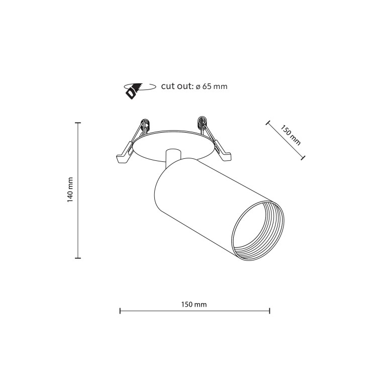 AMIS WHITE 1XGU10 podtynkowy 10810 TK Lighting Biały Biały