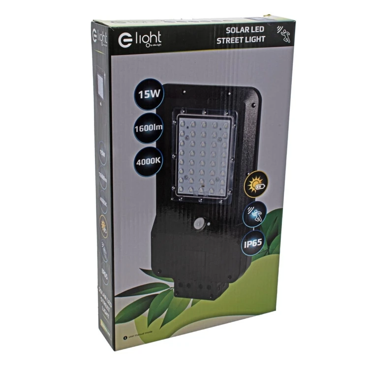 Lampa uliczna parkingowa solarna z czujnikiem ruchu i zmierzchu SOLAR LED STREET 8W Eko-Light Milagro EKO2011 850lm parkowa z akumulatorem 4000K IP65 barwa neutralna