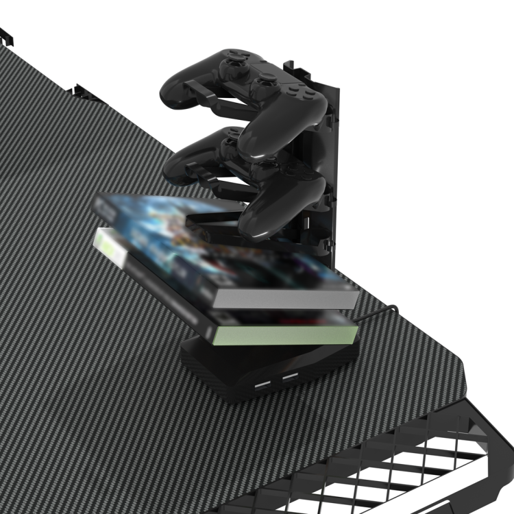 Biurko gamingowe SNAKE 1.0 EKGS8112 GAMSET dla dziecka i dorosłego do grania pracy szkoły lekcji ergonomia ergonomiczne Podświetlane z podświetleniem LED stół gamingowy