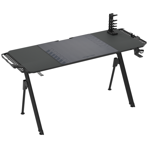 Biurko gamingowe SNAKE 1.4 EKGS8113 GAMSET dla dziecka i dorosłego do grania pracy szkoły lekcji ergonomia ergonomiczne szerokie Podświetlane z podświetleniem LED stół gamingowy