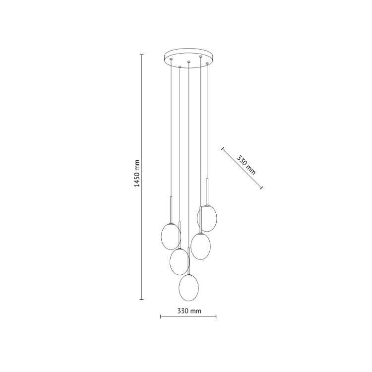 PEARL MIX Lampa wisząca 5XG9 10844 TK Lighting Czarny Multikolor