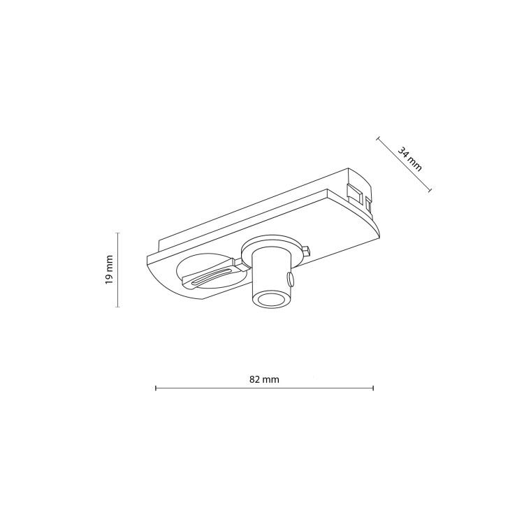TRACER 1L ADAPTER SLIM z hamulcem CZARNY 11030 TK Lighting Czarny