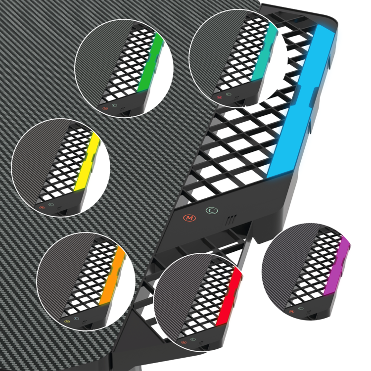 Biurko gamingowe FALCON 1.0 EKGS8110 GAMSET dla dziecka i dorosłego do grania pracy szkoły lekcji ergonomia ergonomiczne Podświetlane z podświetleniem LED stół gamingowy