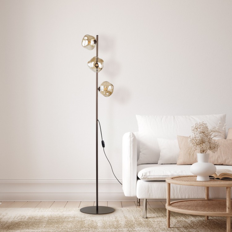 LAVA BROWN Lampa podłogowa 3XG9 16150 TK Lighting Brąz Koniak