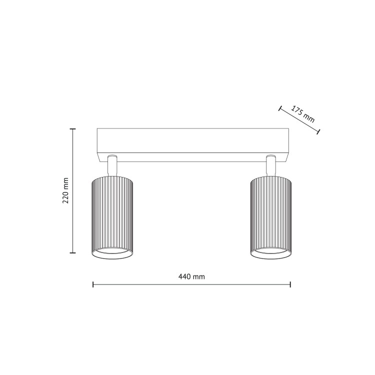 TUNE BROWN 2XGU10 16147 TK Lighting Czarny Brązowy