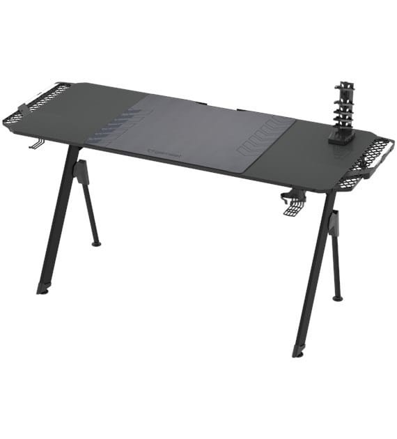 Biurko gamingowe FALCON 1.4 EKGS8111 GAMSET dla dziecka i dorosłego do grania pracy szkoły lekcji ergonomia ergonomiczne szerokie Podświetlane z podświetleniem LED stół gamingowy