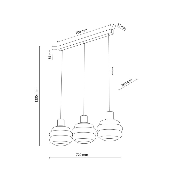 MELIA Lampa wisząca 3XE27 11091 TK Lighting Sabia Biały