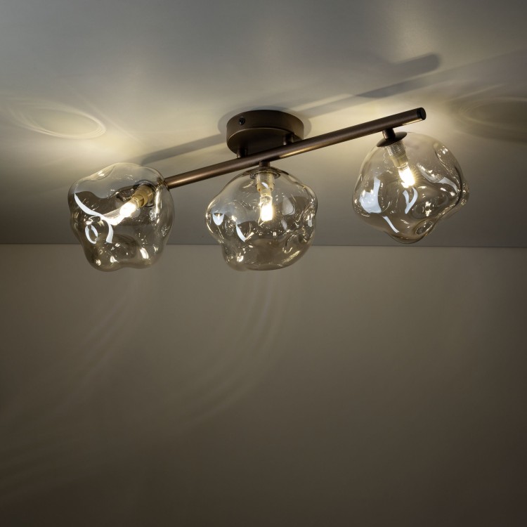 LAVA BROWN Lampa sufitowa 3XG9 11035 TK Lighting Brąz Koniak