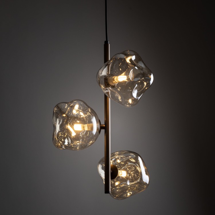 LAVA BROWN Lampa wisząca 3XG9 11036 TK Lighting Brąz Koniak