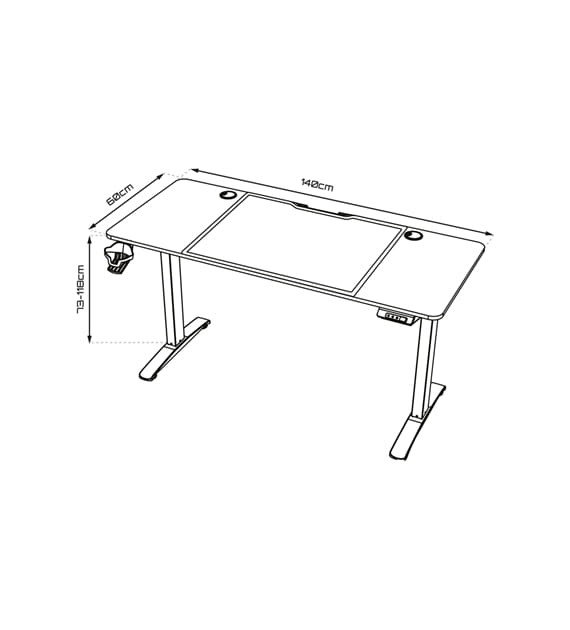 Biurko pneumatyczne gamingowe CONTROL 1.4 EKGS8109 GAMSET z regulacją wysokości dla dziecka i dorosłego do grania pracy siedzącej i stojącej szkoły lekcji ergonomia ergonomiczne stół gamingowy