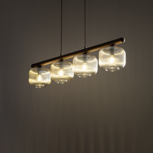 SALVIA BROWN Lampa wisząca 4XE14 11070 TK Lighting Brąz Koniak