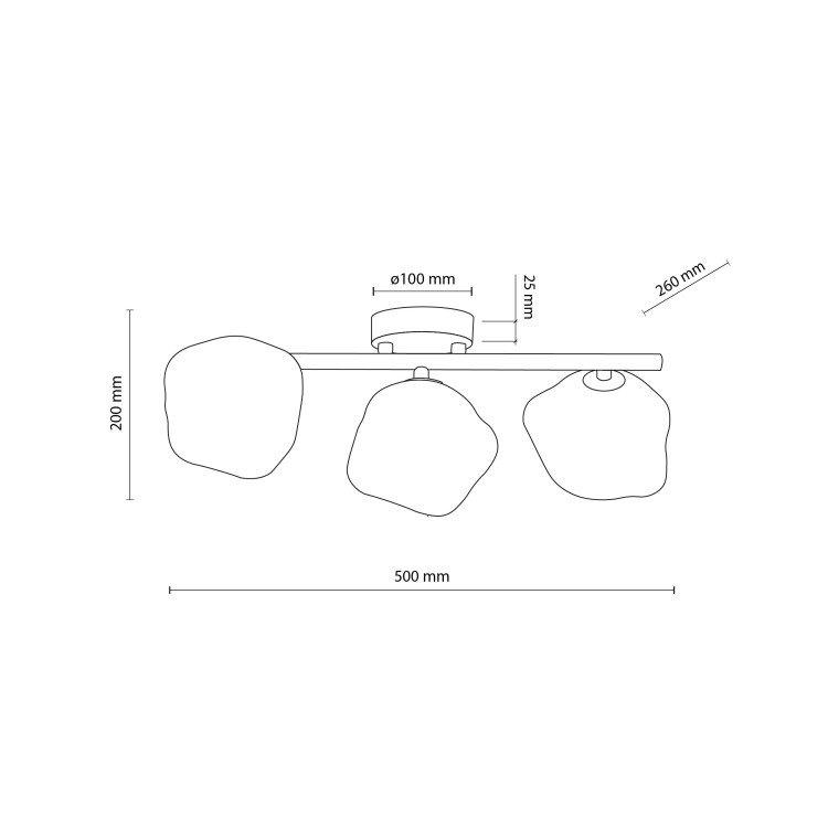 LAVA SABIA Lampa sufitowa 3XG9 11105 TK Lighting Sabia Koniak