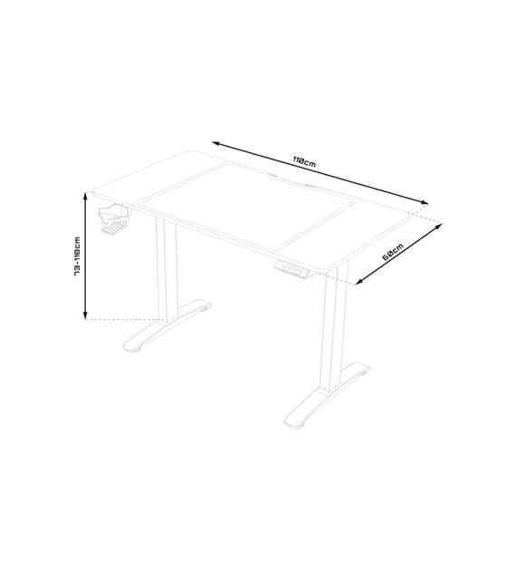 Biurko pneumatyczne gamingowe CONTROL 1.1 EKGS8108 GAMSET z regulacją wysokości dla dziecka i dorosłego do grania pracy siedzącej i stojącej szkoły lekcji ergonomia ergonomiczne stół gamingowy