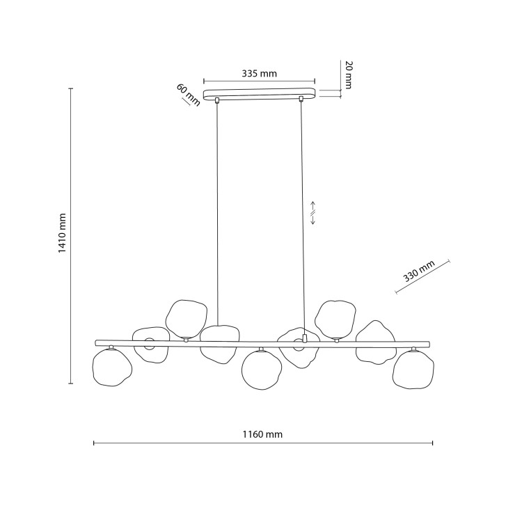 LAVA SABIA Lampa wisząca 9XG9 11110 TK Lighting Sabia Koniak