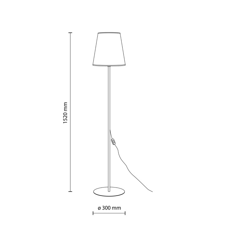 ELIZABETH SABIA Lampa podłogowa 1XE27 16157 TK Lighting Beż Beżowy