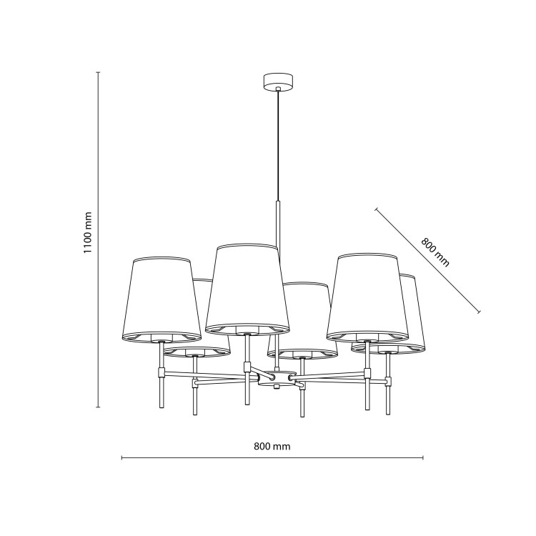 ELIZABETH SABIA Lampa wisząca 6XE27 11167 TK Lighting Sabia Beżowy