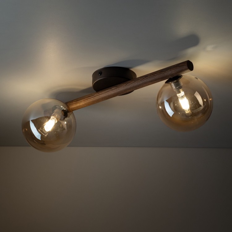 ESTERA WOOD ORZECH BURSZTYN Kinkiet 2XG9 11092 TK Lighting Brąz Bursztynowy