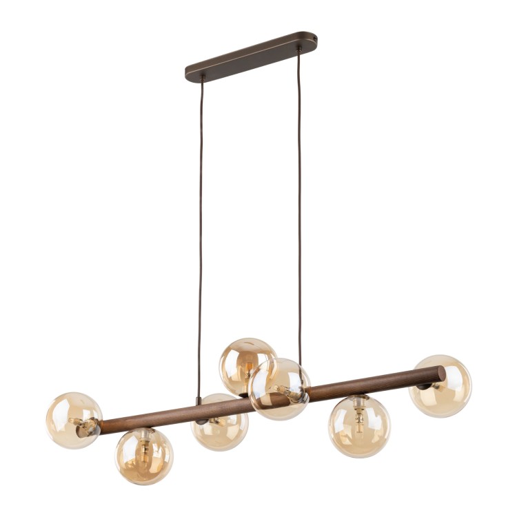ESTERA WOOD ORZECH BURSZTYN Lampa wisząca 7XG9 11096 TK Lighting Brąz Bursztynowy