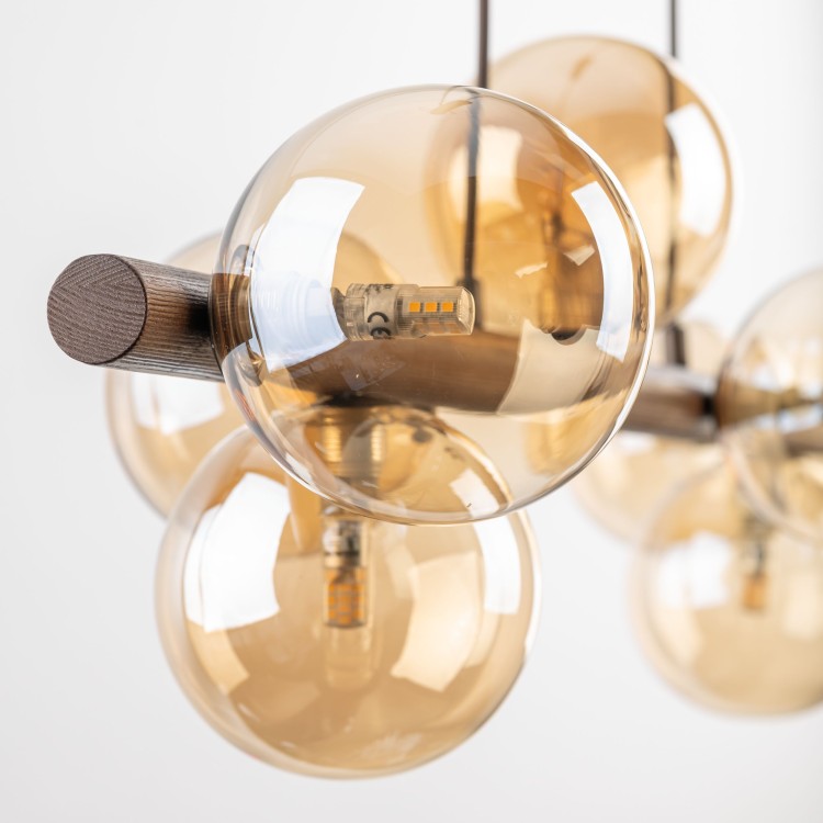 ESTERA WOOD ORZECH BURSZTYN Lampa wisząca 7XG9 11096 TK Lighting Brąz Bursztynowy