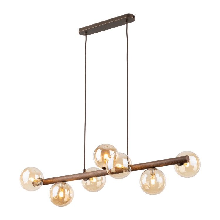 ESTERA WOOD ORZECH BURSZTYN Lampa wisząca 7XG9 11096 TK Lighting Brąz Bursztynowy