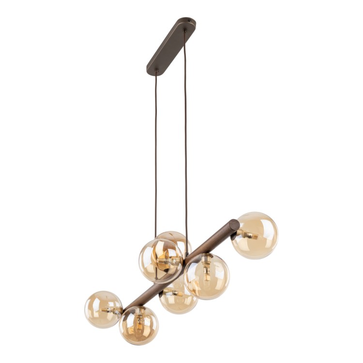ESTERA WOOD ORZECH BURSZTYN Lampa wisząca 7XG9 11096 TK Lighting Brąz Bursztynowy