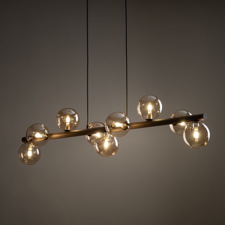 ESTERA WOOD ORZECH BURSZTYN Lampa wisząca 9XG9 11097 TK Lighting Brąz Bursztynowy