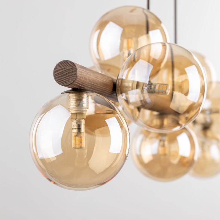 ESTERA WOOD ORZECH BURSZTYN Lampa wisząca 9XG9 11097 TK Lighting Brąz Bursztynowy