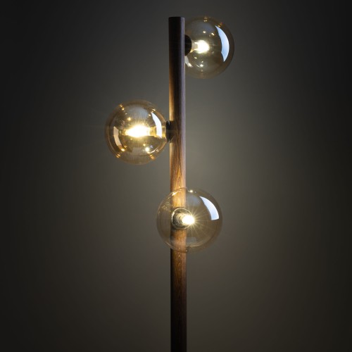 ESTERA WOOD ORZECH BURSZTYN Lampa podłogowa 3XG9 16151 TK Lighting Brąz Bursztynowy