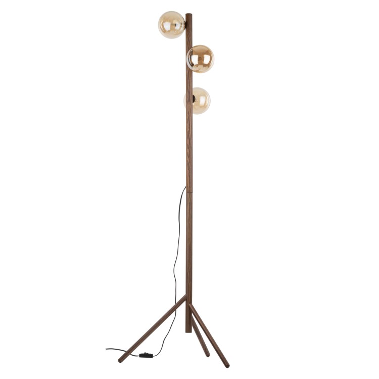 ESTERA WOOD ORZECH BURSZTYN Lampa podłogowa 3XG9 16151 TK Lighting Brąz Bursztynowy