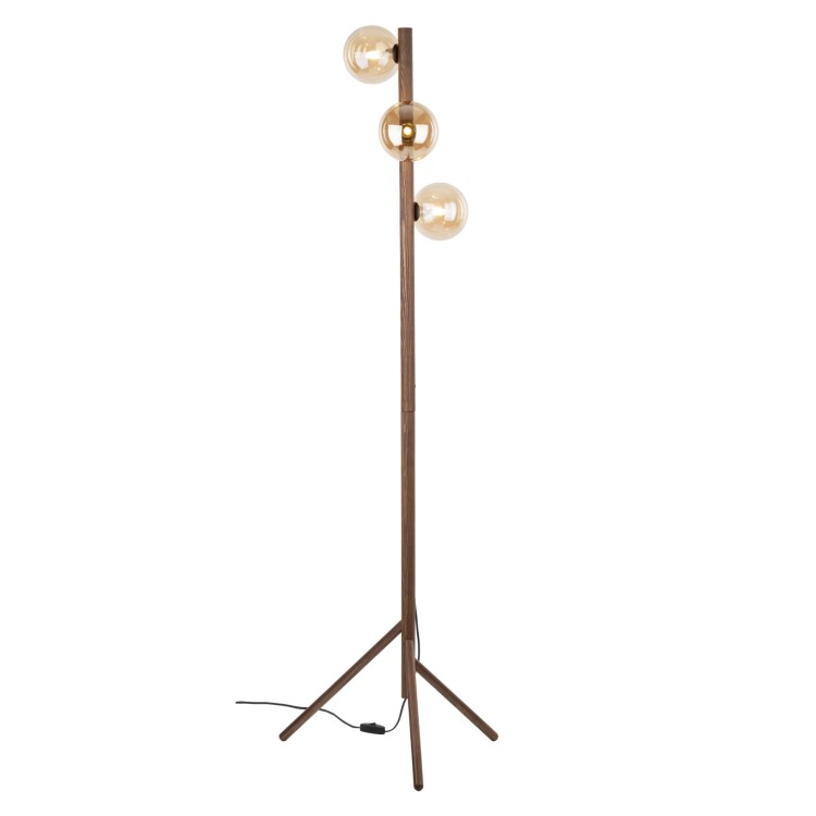ESTERA WOOD ORZECH BURSZTYN Lampa podłogowa 3XG9 16151 TK Lighting Brąz Bursztynowy