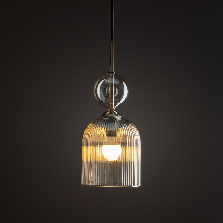 SOPHIA COGNAC Lampa wisząca 1XE14 11039 TK Lighting Bursztyn, Czarny Brązowy