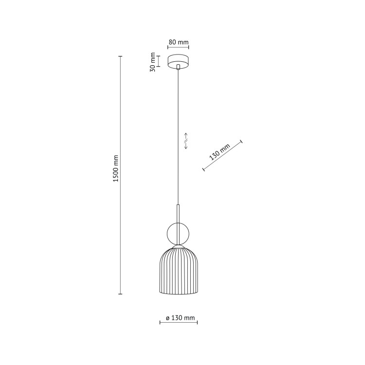 SOPHIA COGNAC Lampa wisząca 1XE14 11039 TK Lighting Bursztyn, Czarny Brązowy