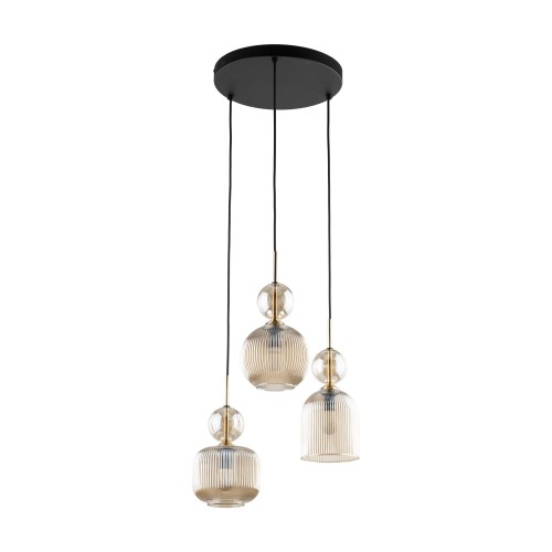 SOPHIA COGNAC Lampa wisząca 3XE14 11041 TK Lighting Czarny, Koniak Koniak Bursztyn