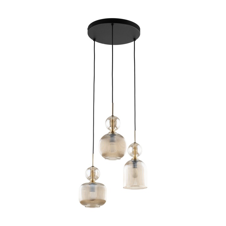 SOPHIA COGNAC Lampa wisząca 3XE14 11041 TK Lighting Czarny, Koniak Koniak Bursztyn