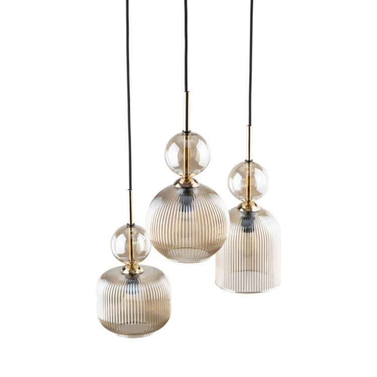 SOPHIA COGNAC Lampa wisząca 3XE14 11041 TK Lighting Czarny, Koniak Koniak Bursztyn