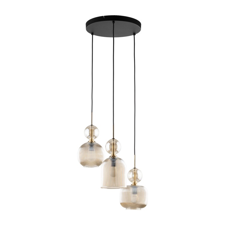 SOPHIA COGNAC Lampa wisząca 3XE14 11041 TK Lighting Czarny, Koniak Koniak Bursztyn