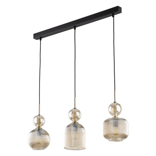 SOPHIA COGNAC Lampa wisząca 3XE14 11042 TK Lighting Czarny, Koniak Koniak Bursztyn